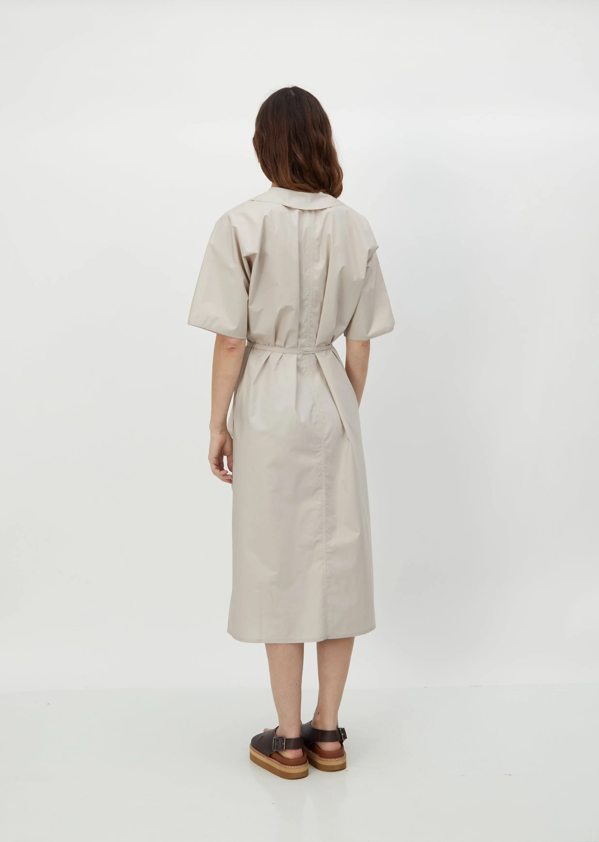 Dina Cotton Poplin Wrap Dress — Desert