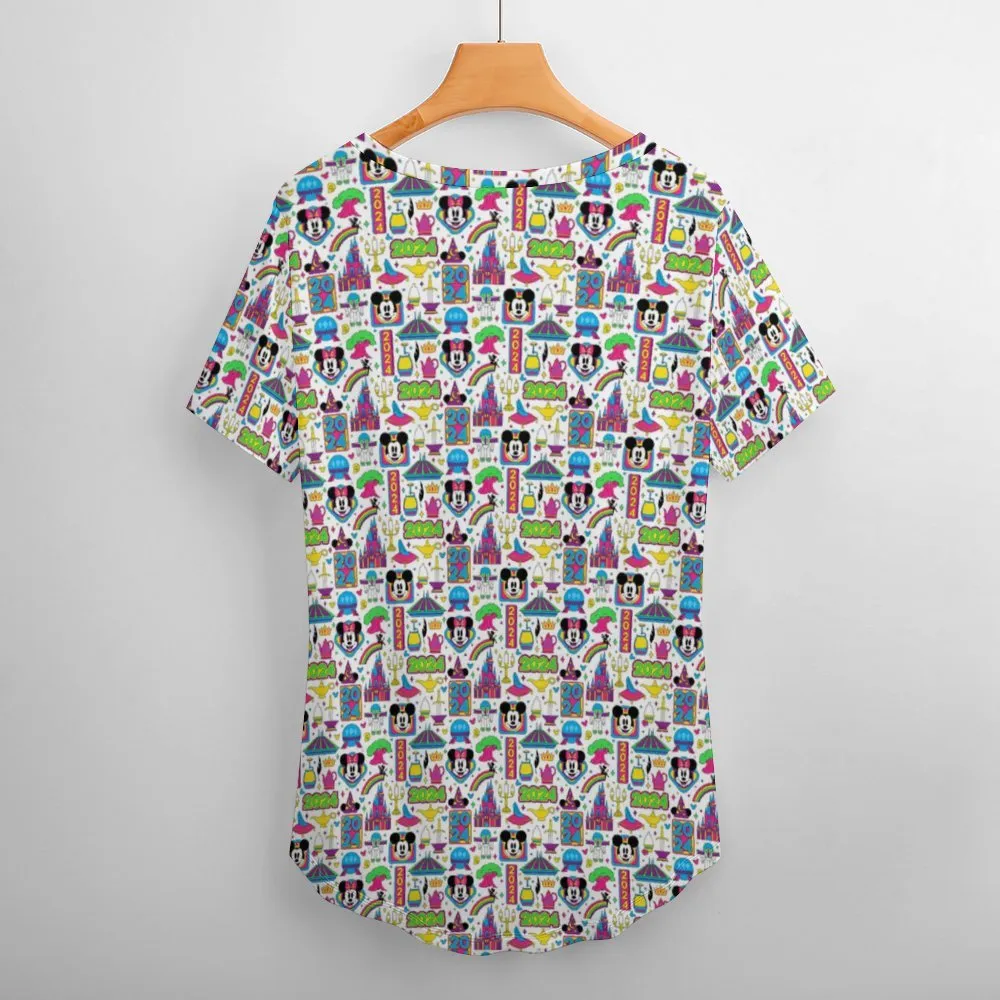 Disney 2024 Women's V-Neck T-Shirt