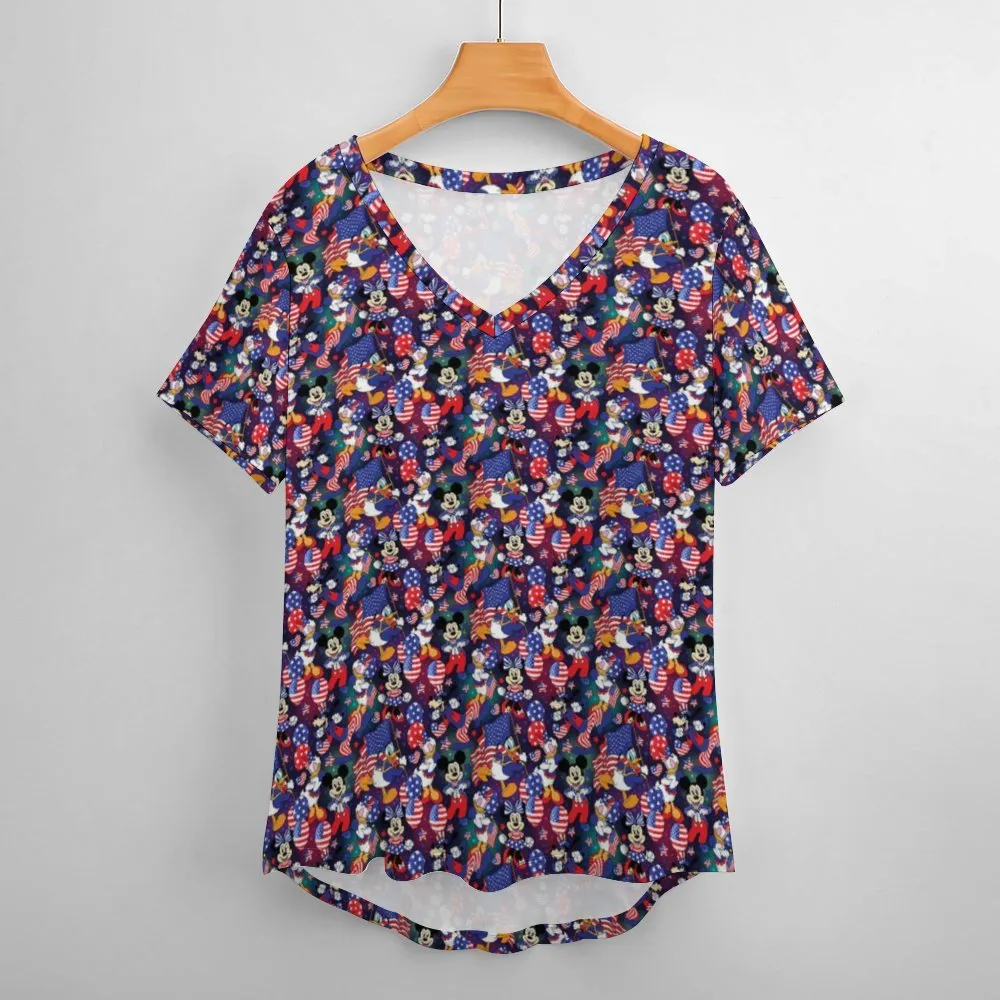 Disney America Women's V-Neck T-Shirt