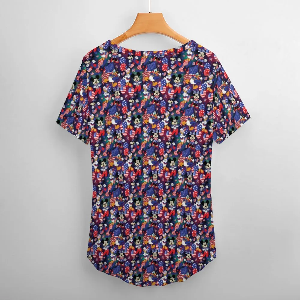 Disney America Women's V-Neck T-Shirt