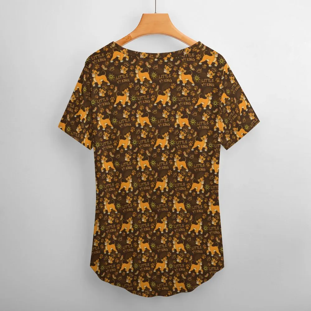 Disney Lion King Little King Women's V-Neck T-Shirt