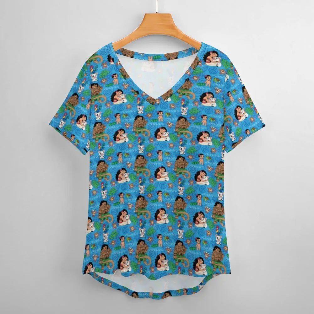 Disney Moana Women's V-Neck T-Shirt