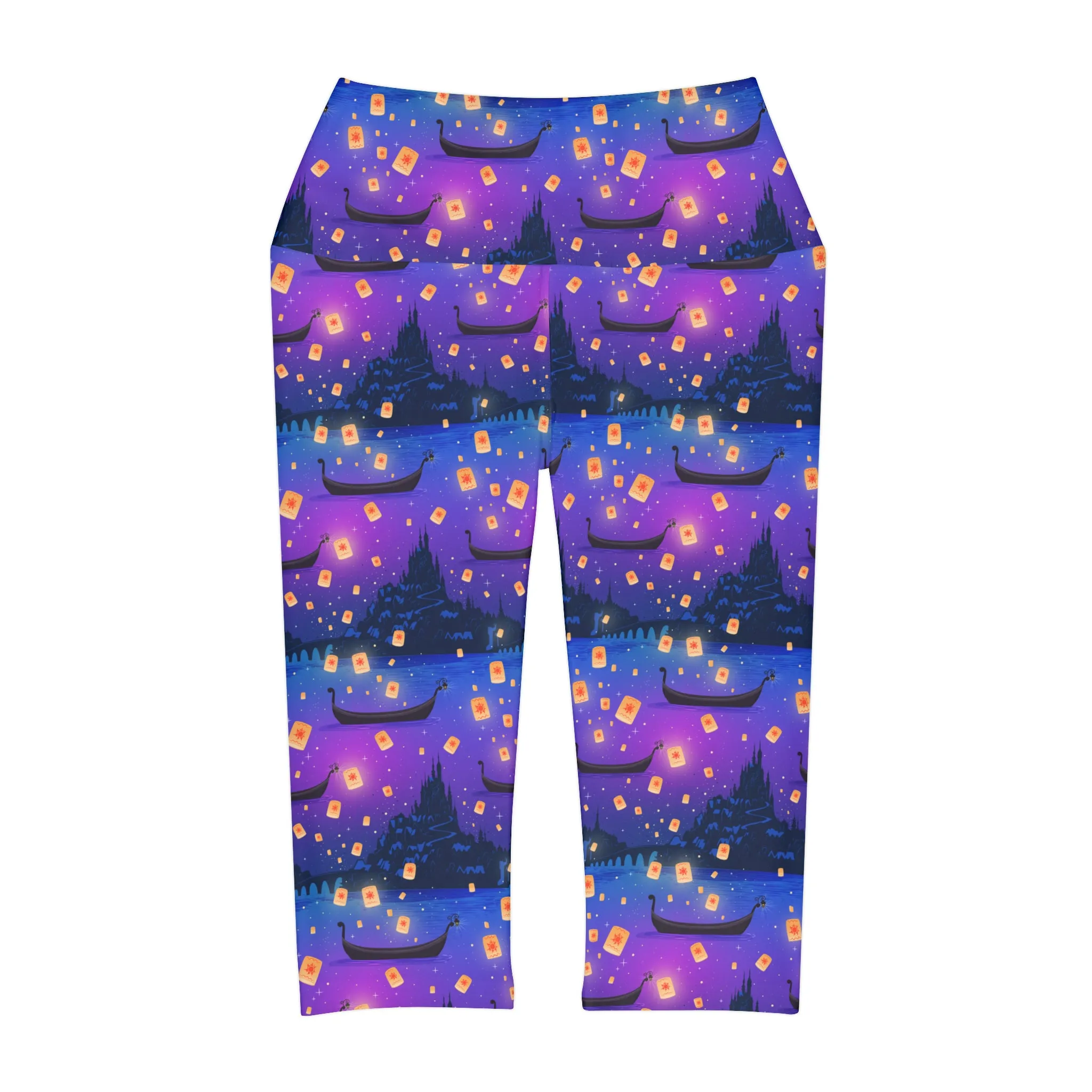 Disney Tangled Rapunzel Floating Lanterns Athletic Capri Leggings