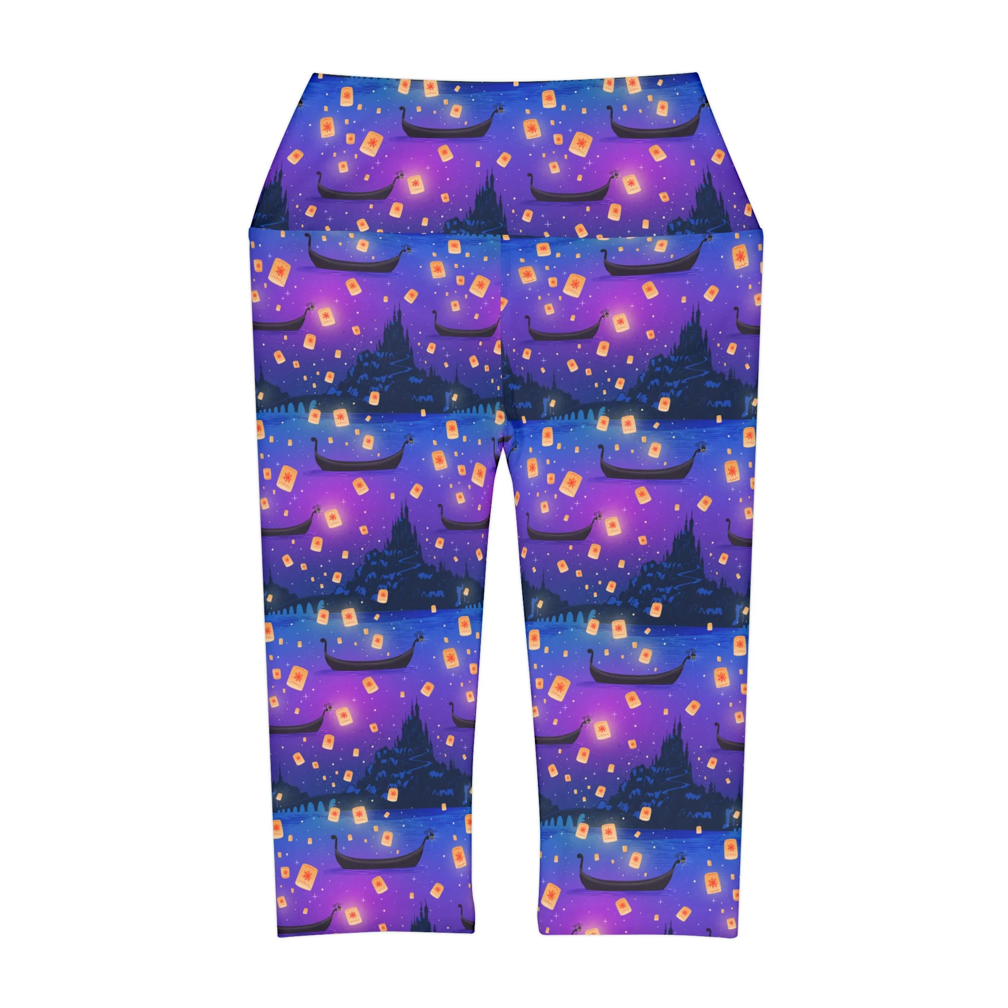 Disney Tangled Rapunzel Floating Lanterns Athletic Capri Leggings