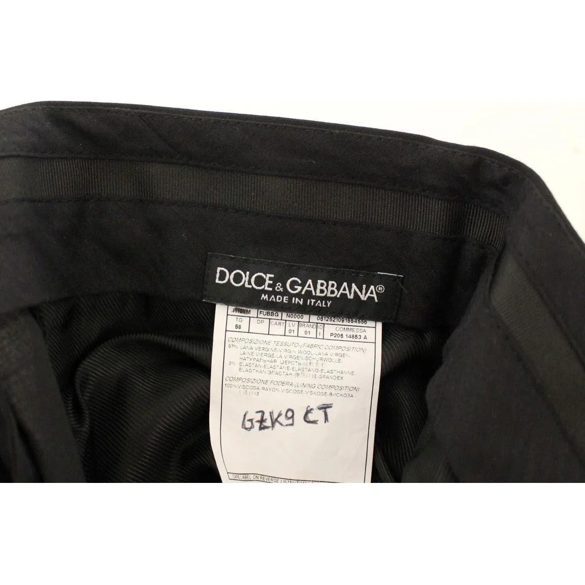 Dolce & Gabbana Elegant Pleated Black Wool Trousers
