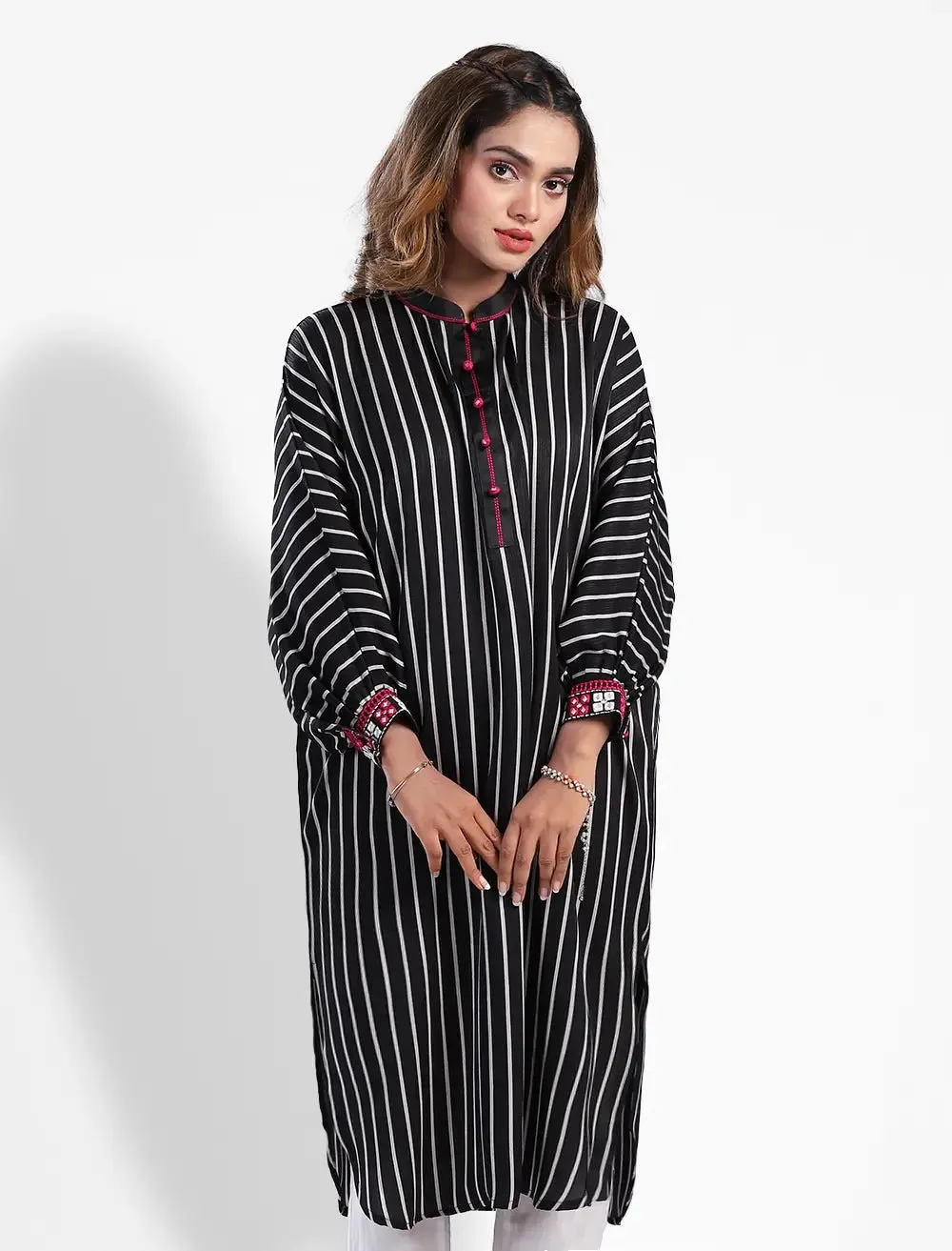 Drop Shoulder Stripe Kurti
