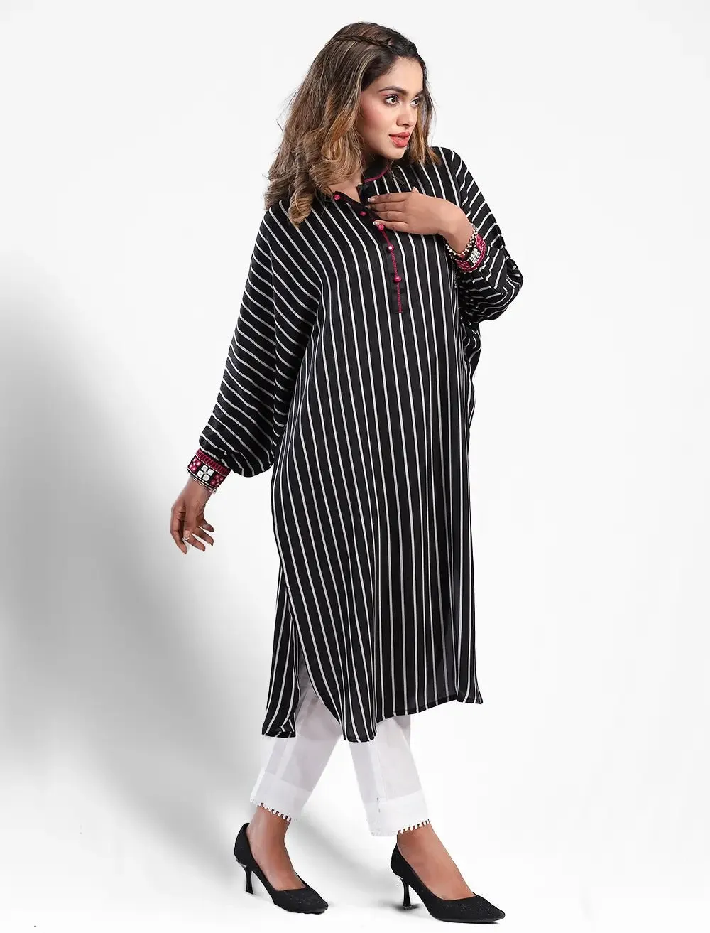Drop Shoulder Stripe Kurti