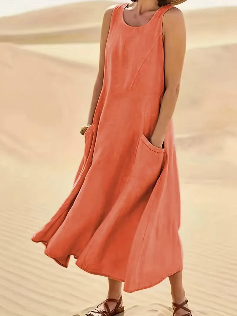 Eden - Pocket Front Solid Dress