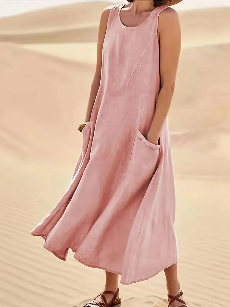 Eden - Pocket Front Solid Dress