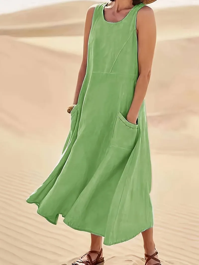 Eden - Pocket Front Solid Dress