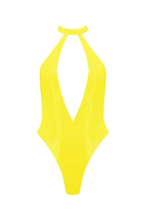 Elissa Poppy Yellow Latex Bodysuit