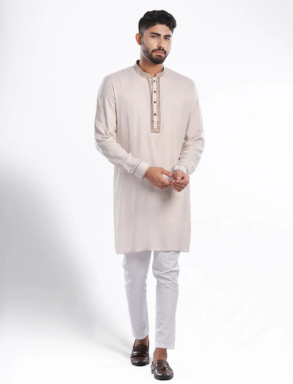 Embroidered Short Slim Fit Panjabi