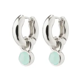 EVAH recycled blue hoop earrings silver-plated