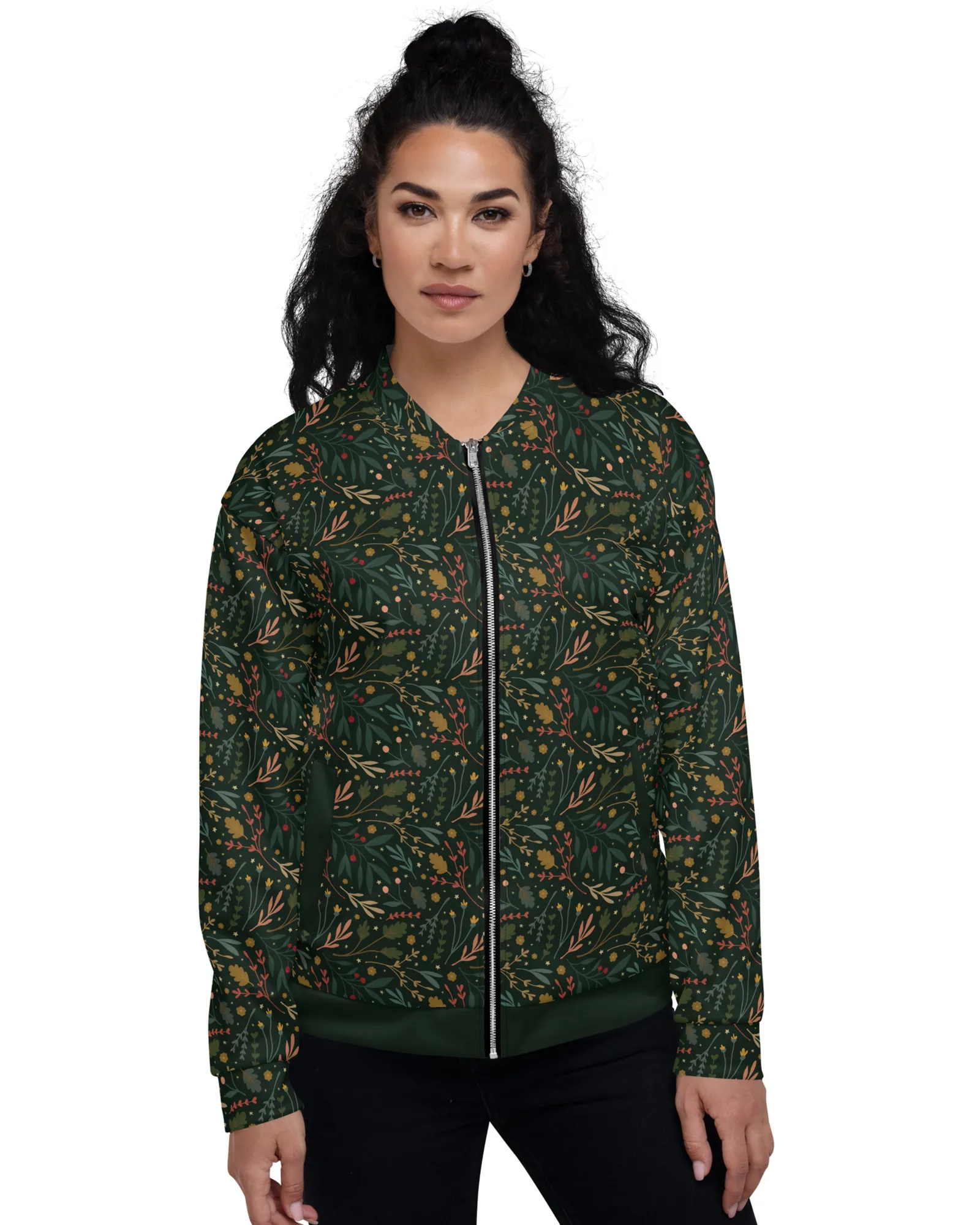 Festive Flora Bomber Jacket