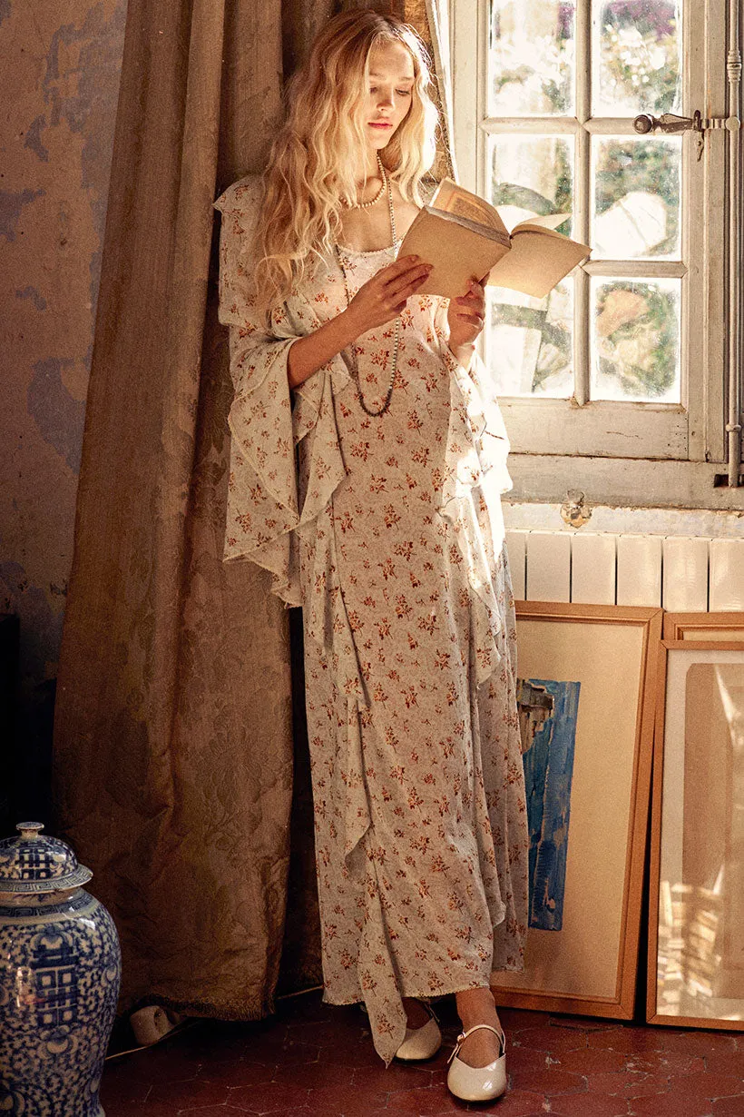 Fleur Frill Bias Maxi Dress
