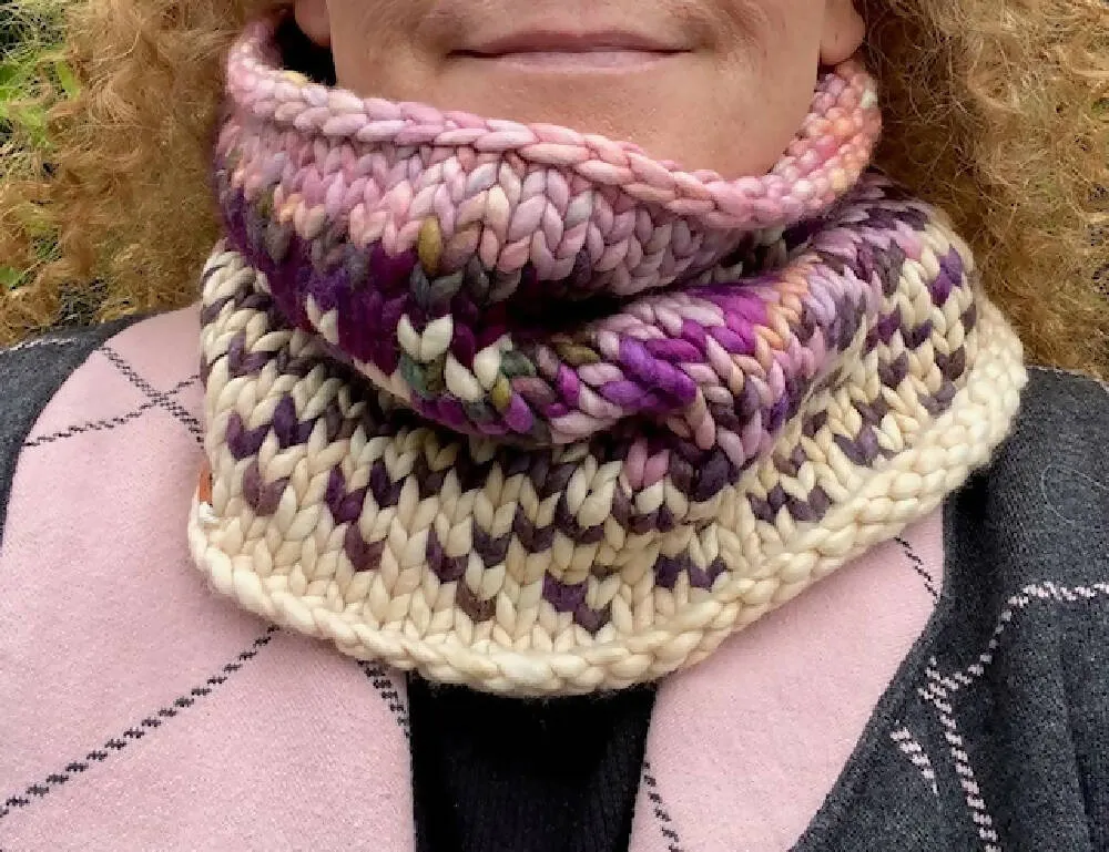 Hand Knitted Cowl, Winter Scarf, Chunky Scarf