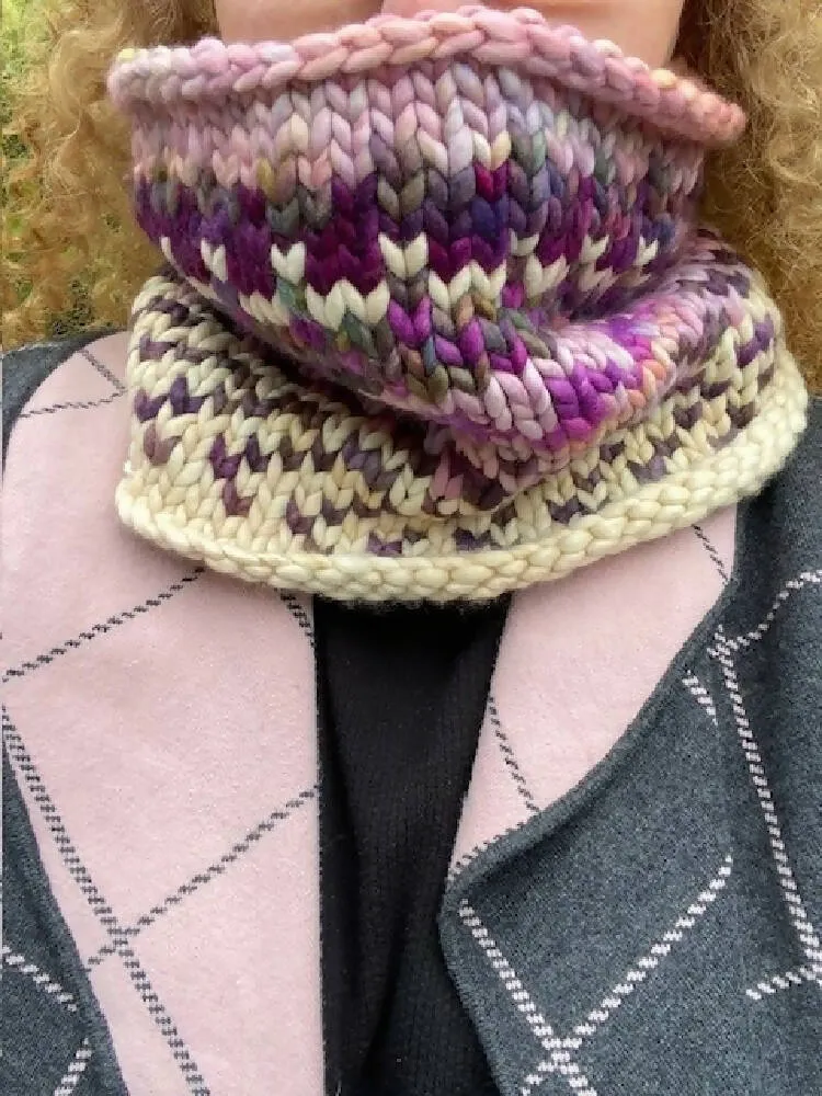 Hand Knitted Cowl, Winter Scarf, Chunky Scarf