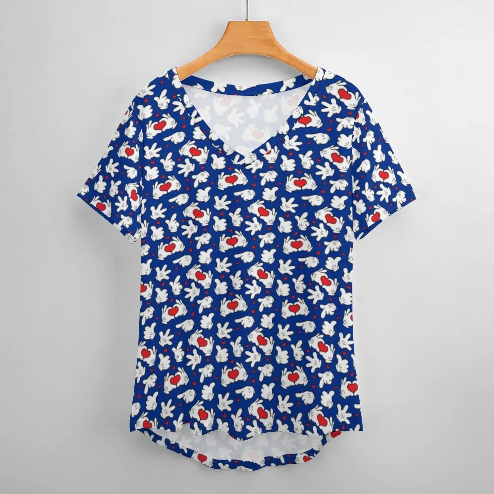 Happy Hands Women's V-Neck T-Shirt