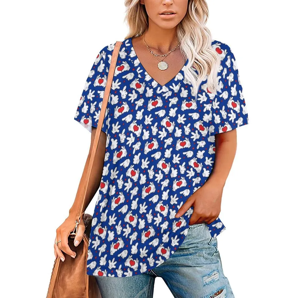 Happy Hands Women's V-Neck T-Shirt