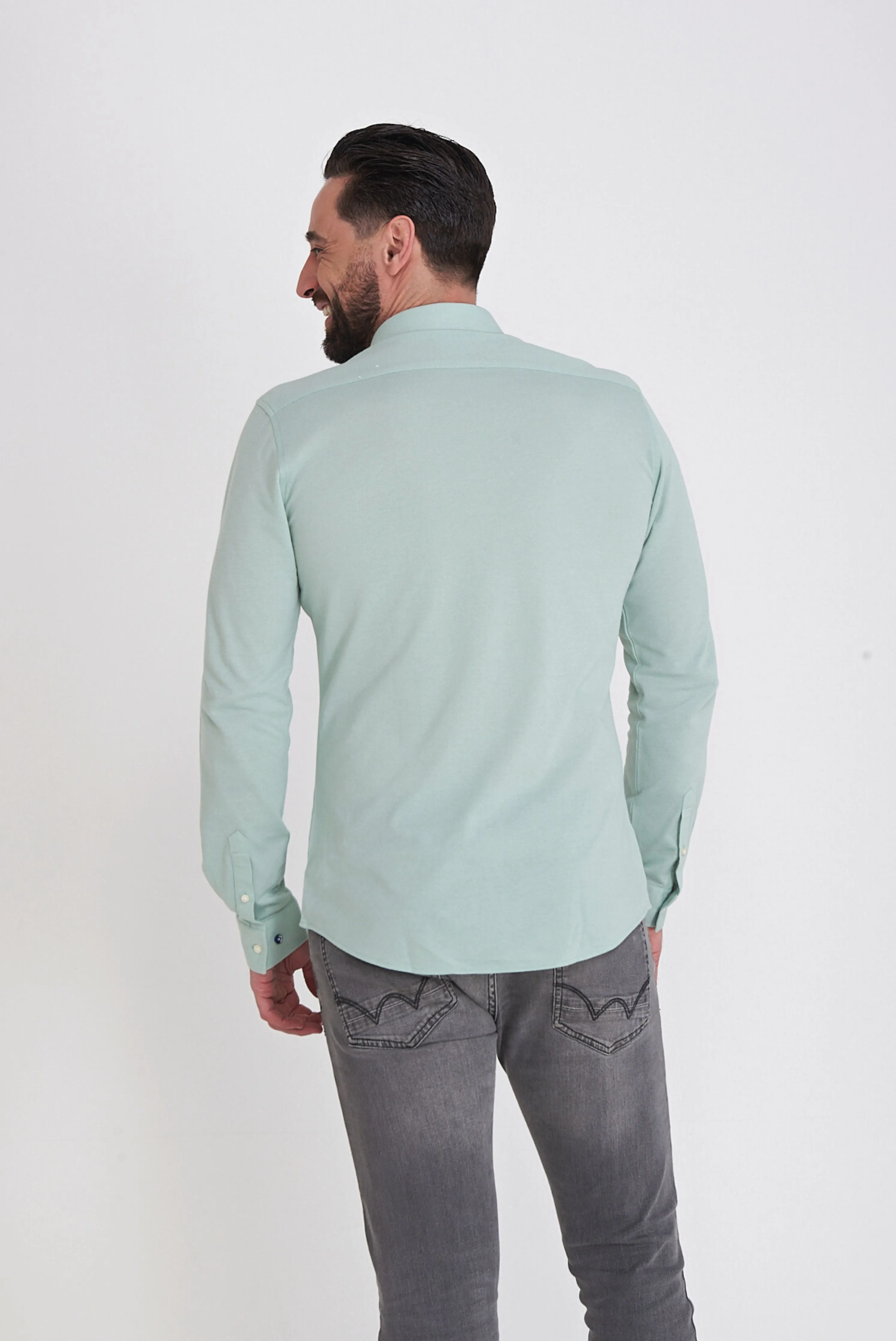 Harry Brown Pique Shirt in Light Green