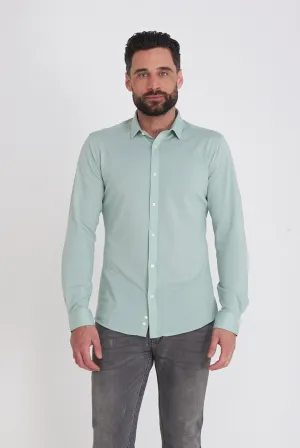 Harry Brown Pique Shirt in Light Green