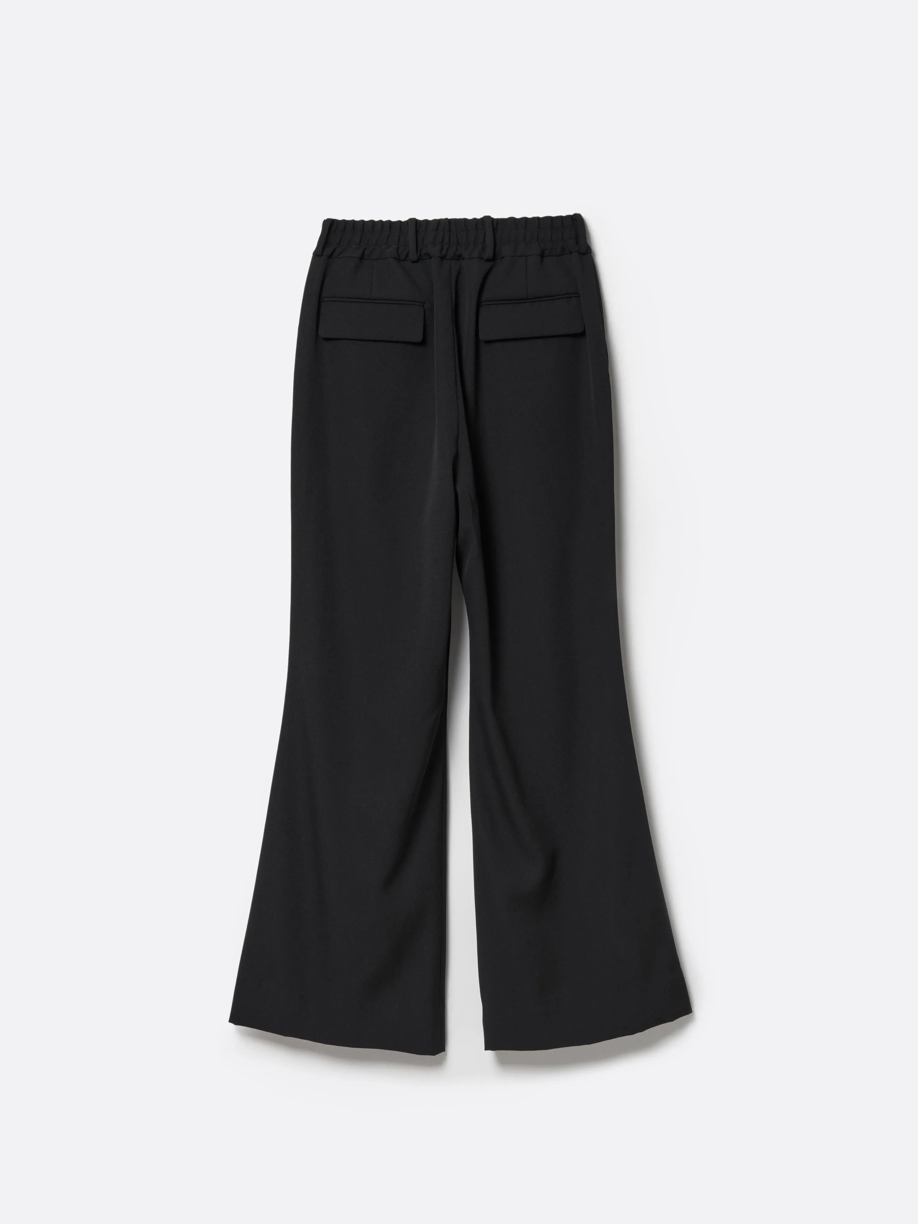 HEAVY WOOL GABARDINE FLARE EASY TROUSERS .12【BLACK】