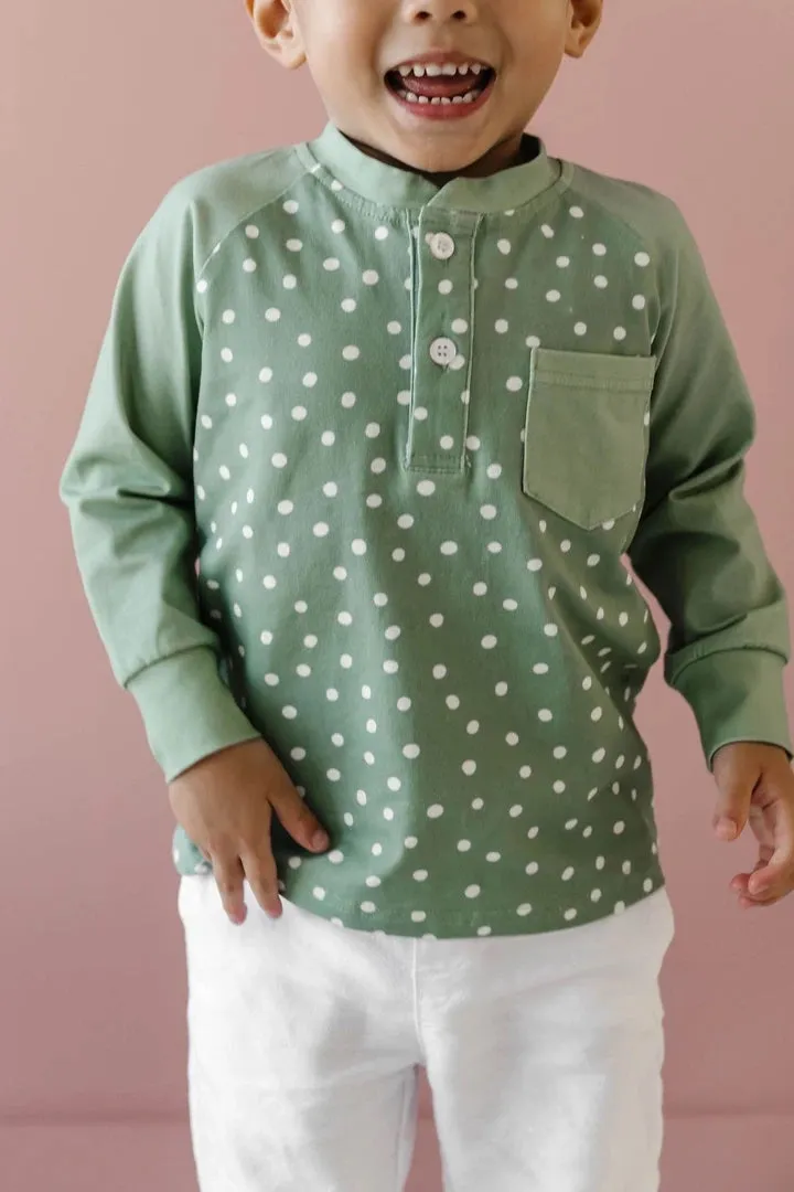 Henley Tee Fern Dot