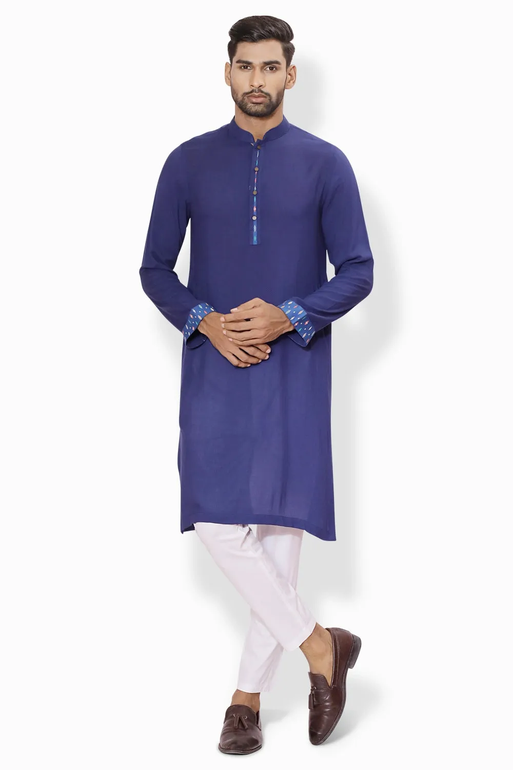 Highlighted Contrasting Regular Fit Panjabi