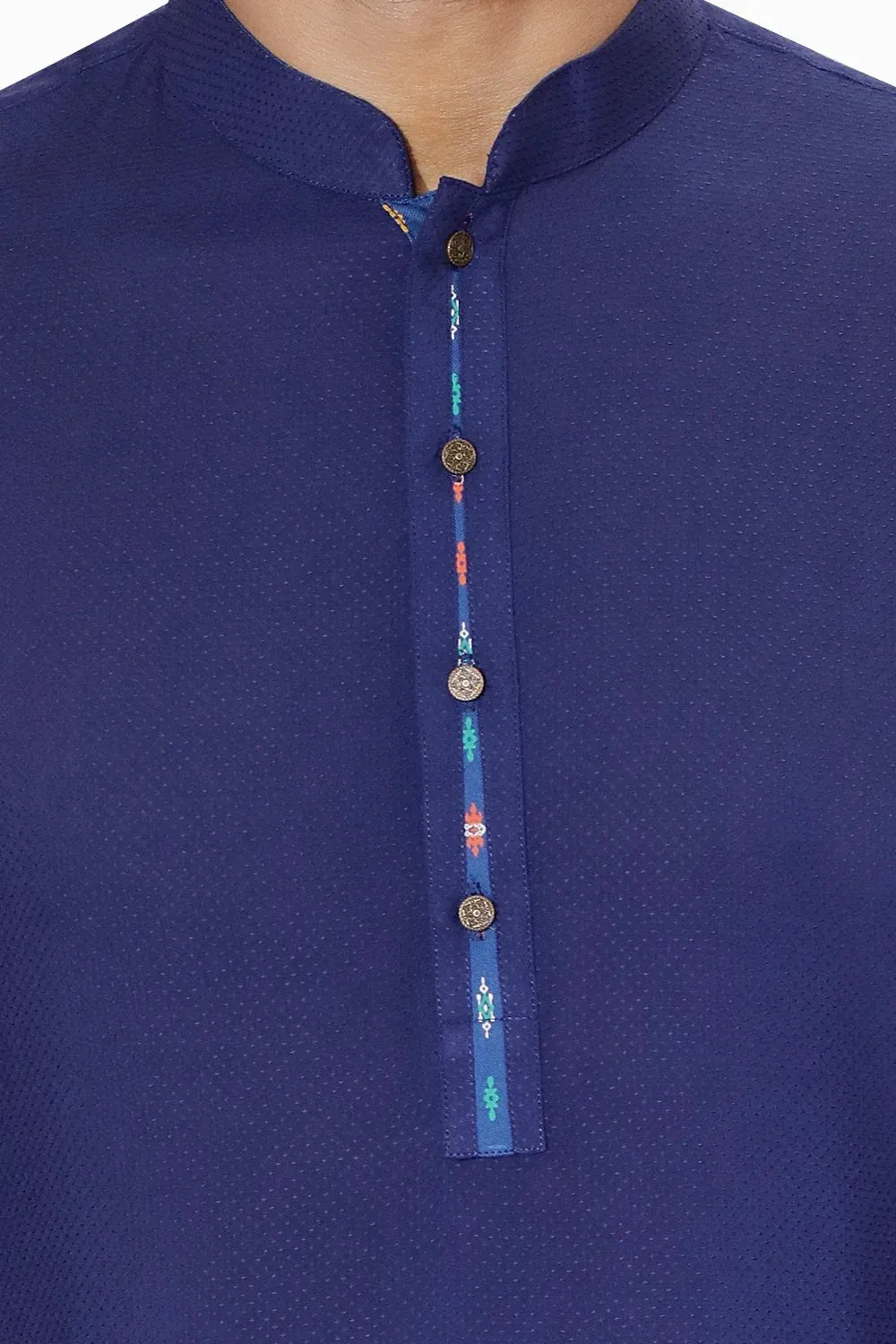Highlighted Contrasting Regular Fit Panjabi