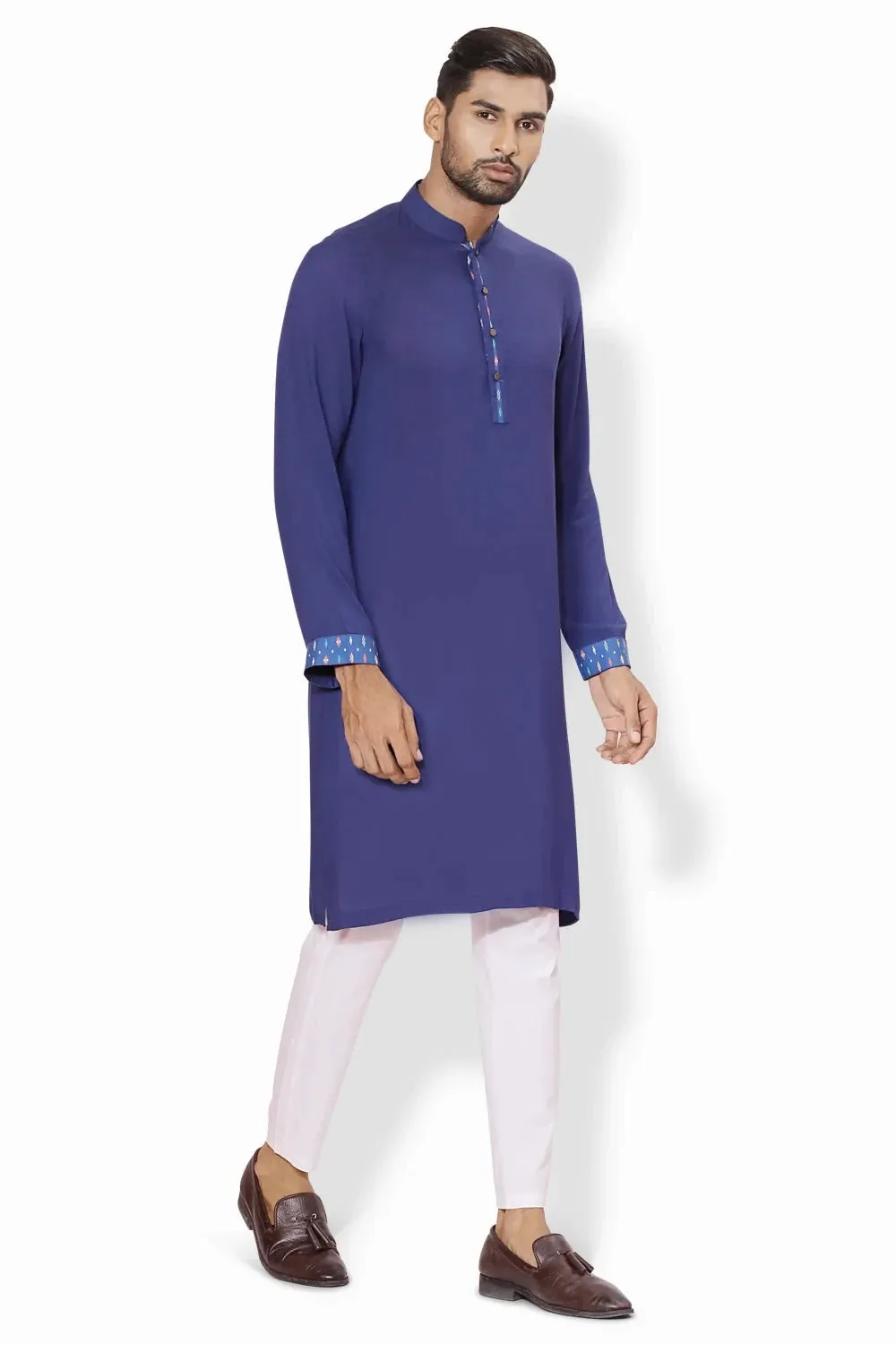 Highlighted Contrasting Regular Fit Panjabi