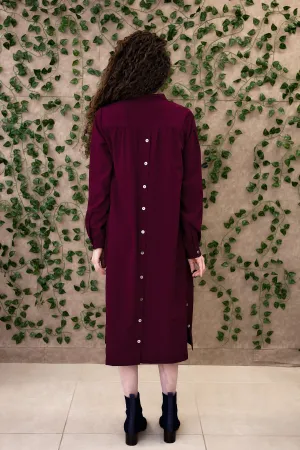 Hiro Dress (Midi) - Orchid Wine Crepe