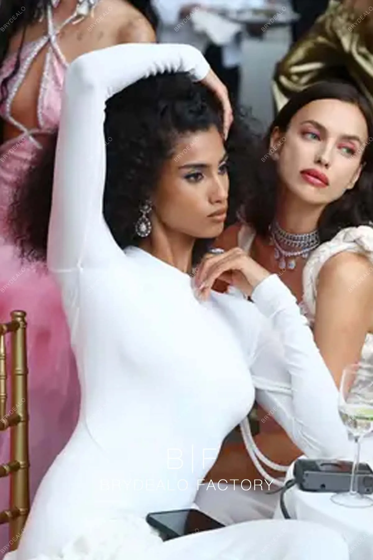 Imaan Hammam 2023 Met Gala Stretchy Jersey Fit and Flare Dress