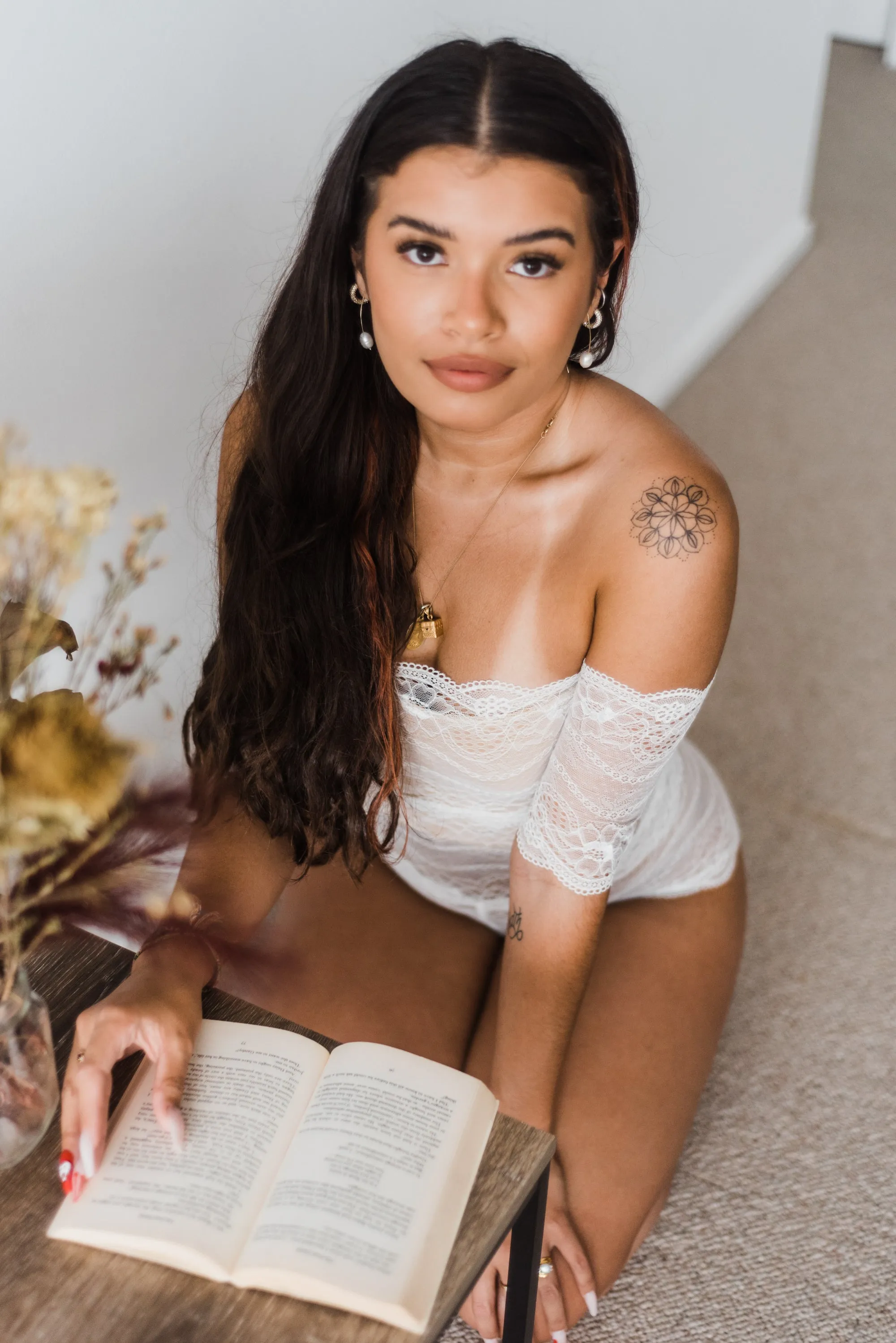 Isla Ivory Off The Shoulder Lace Bodysuit