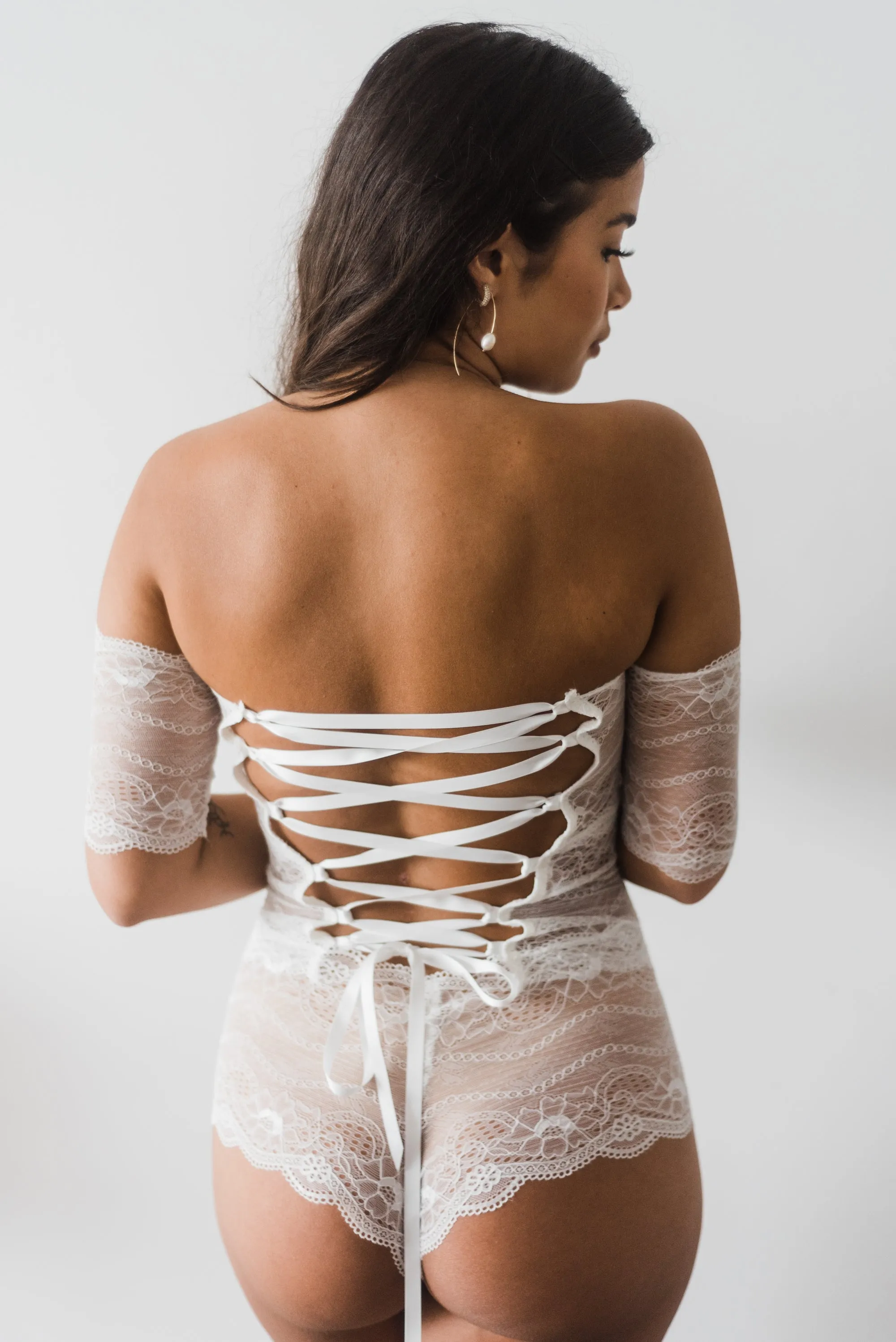 Isla Ivory Off The Shoulder Lace Bodysuit