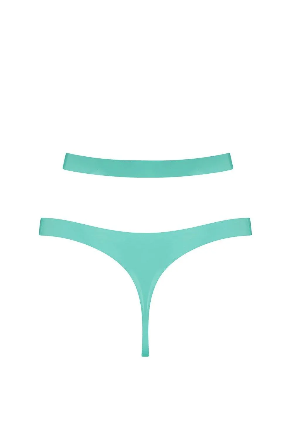 Jade Green Latex Cut Out Thong