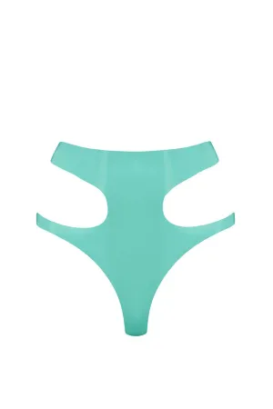 Jade Green Latex Cut Out Thong