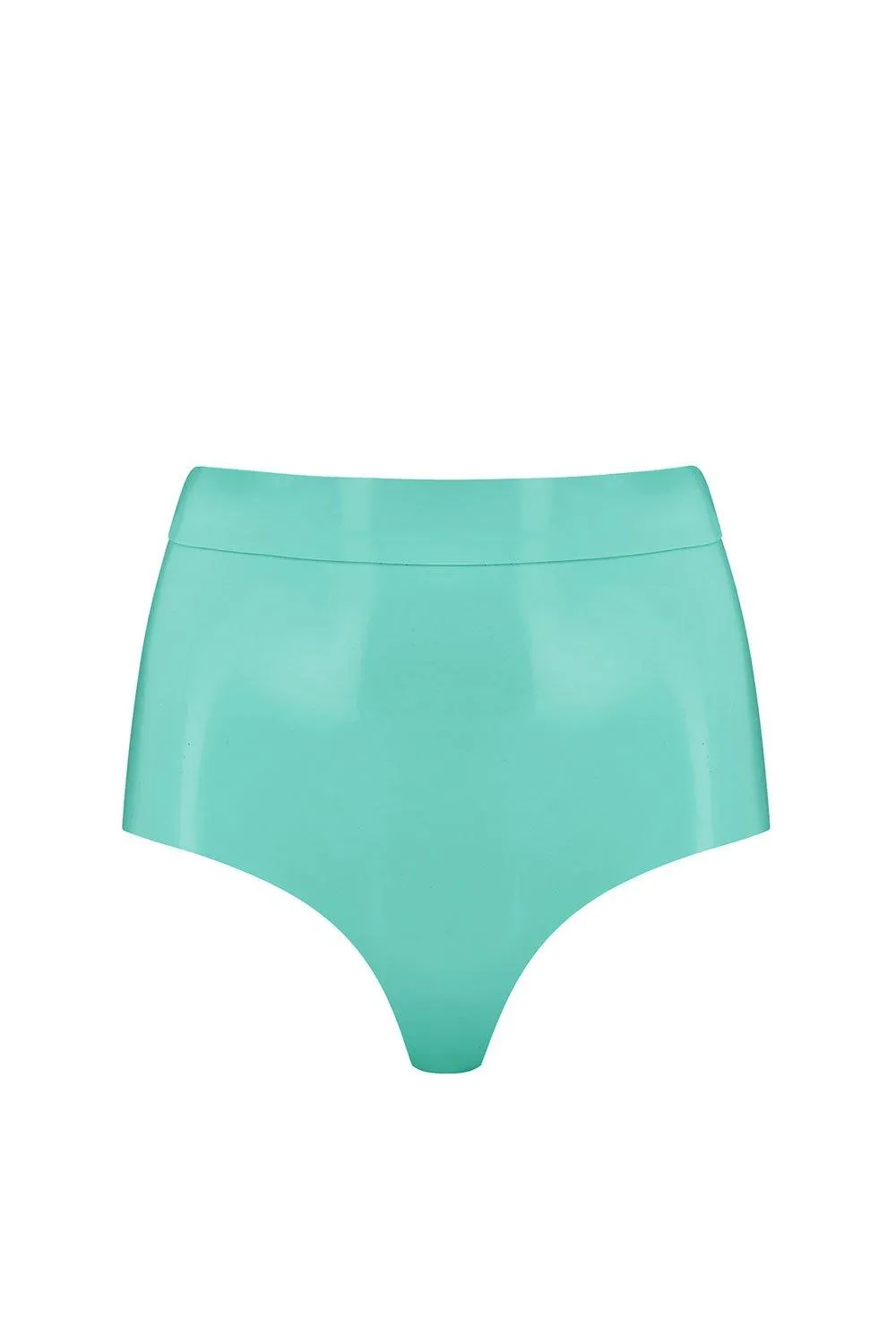 Jade Green Latex Disco High Waist Pant