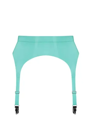 Jade Green Latex Garter Belt