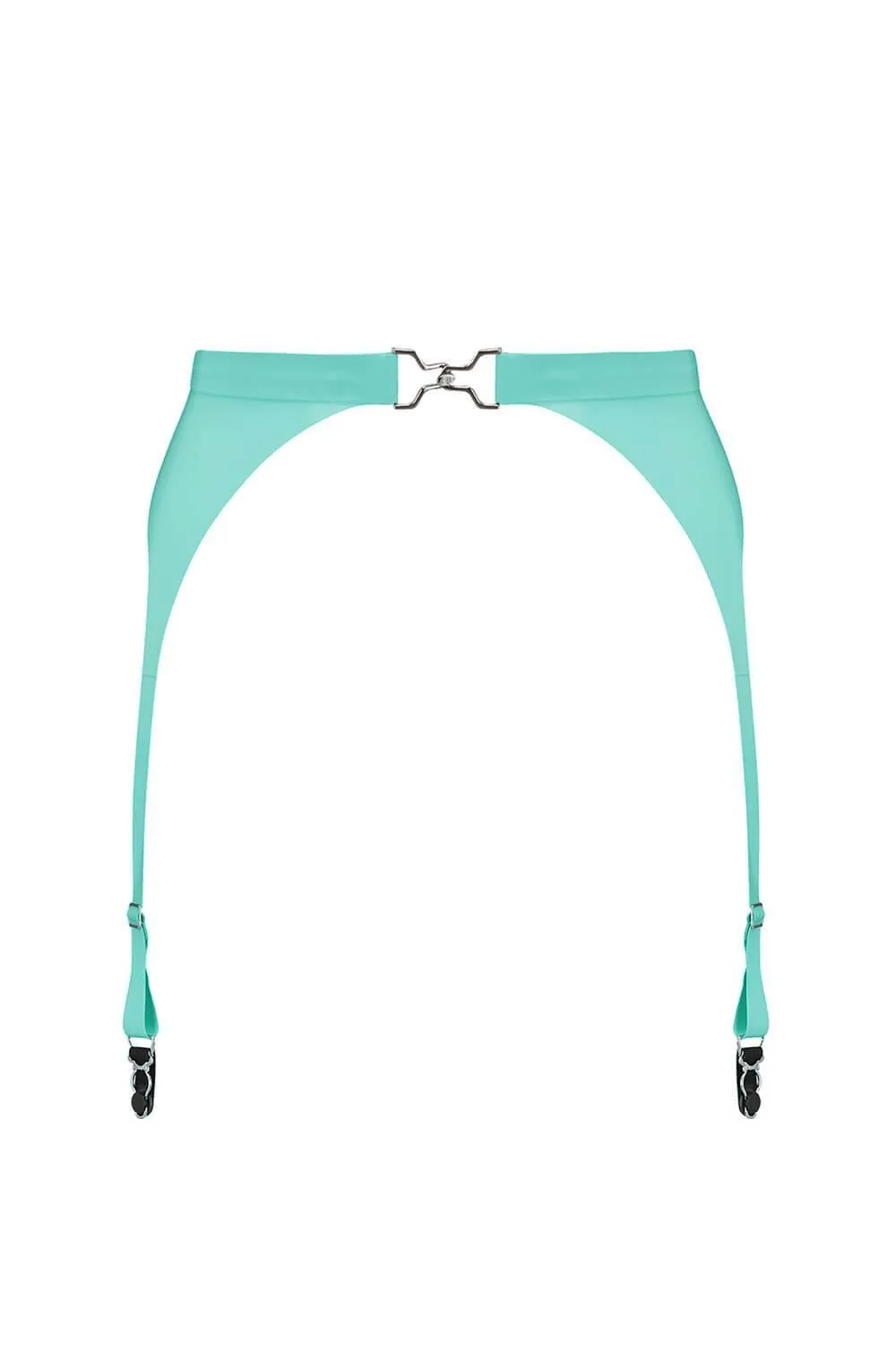 Jade Green Latex Garter Belt