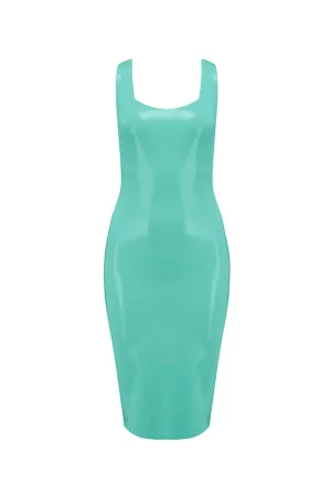 Jade Green Latex Midi Dress