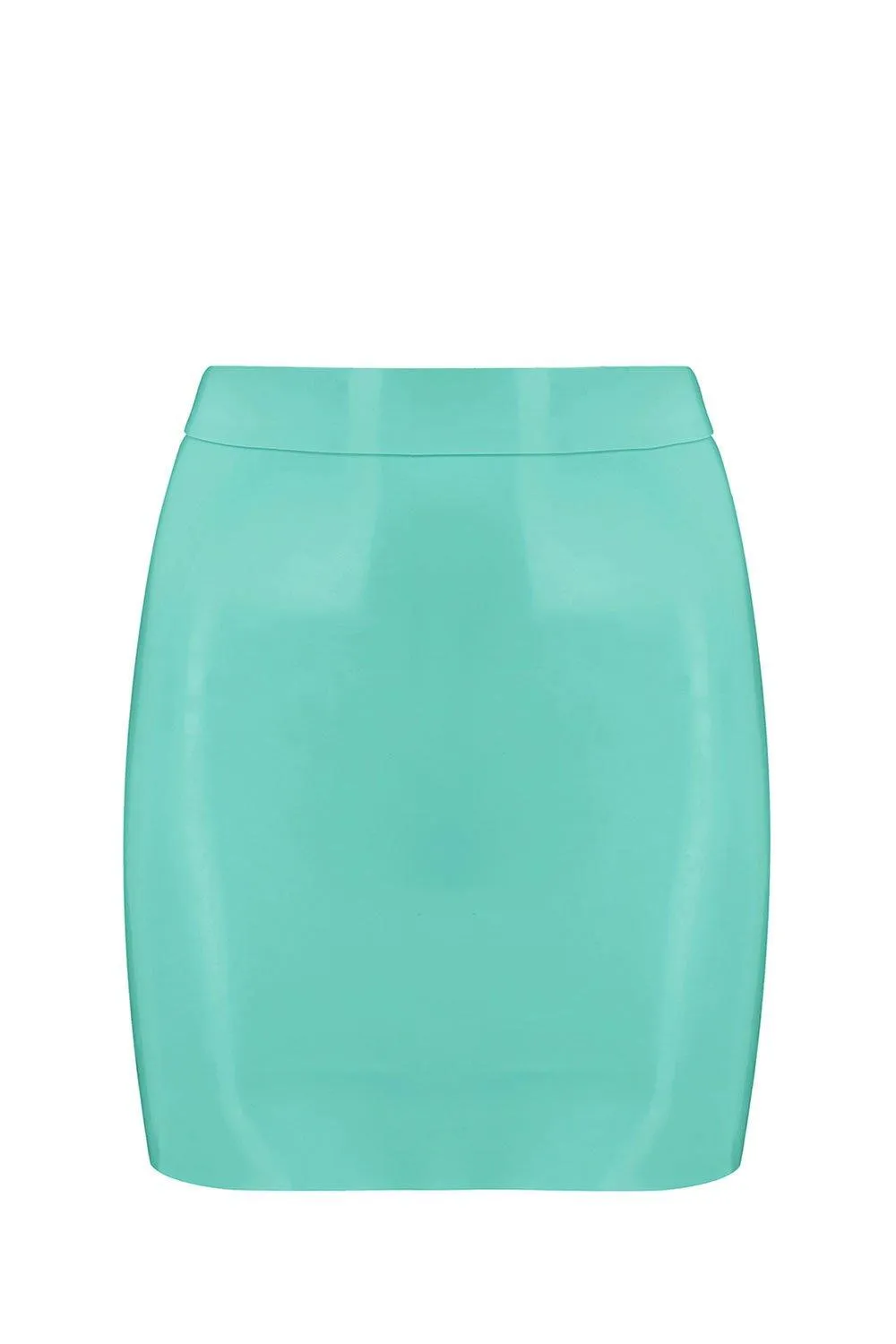 Jade Green Latex Mini Skirt
