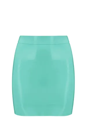 Jade Green Latex Mini Skirt