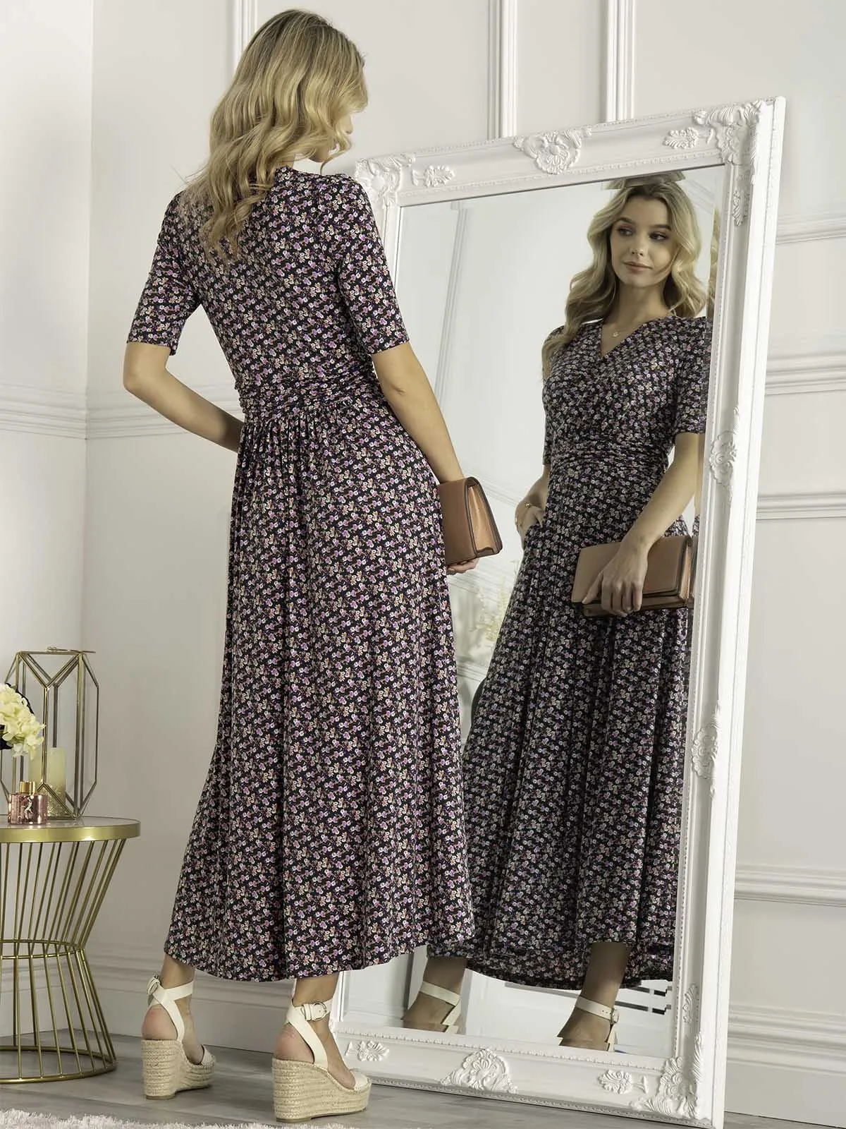 Jolie Moi Beatrice Jersey Maxi Dress, Green Floral