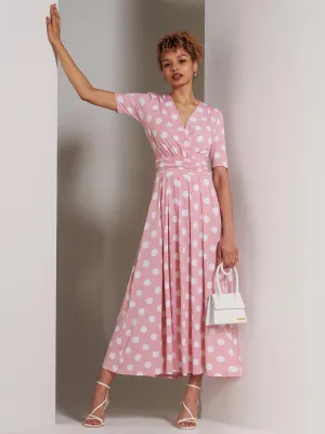 Jolie Moi Odelia Wrap Front Maxi Dress, Light Pink