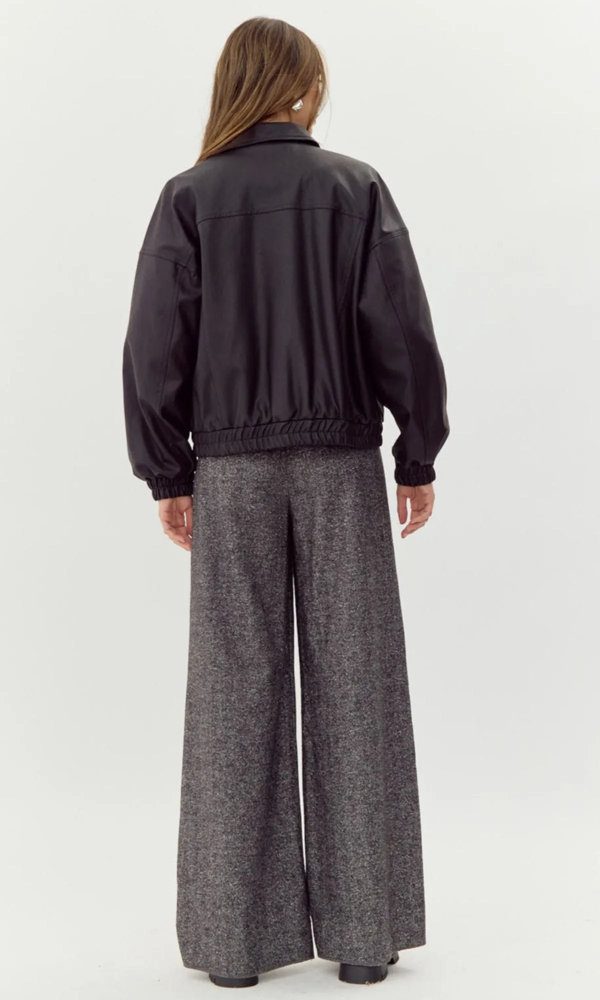 Kaia Vegan Leather Bomber Jacket