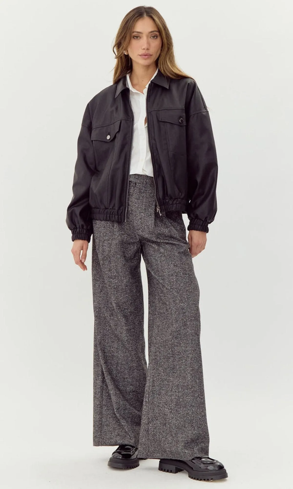 Kaia Vegan Leather Bomber Jacket