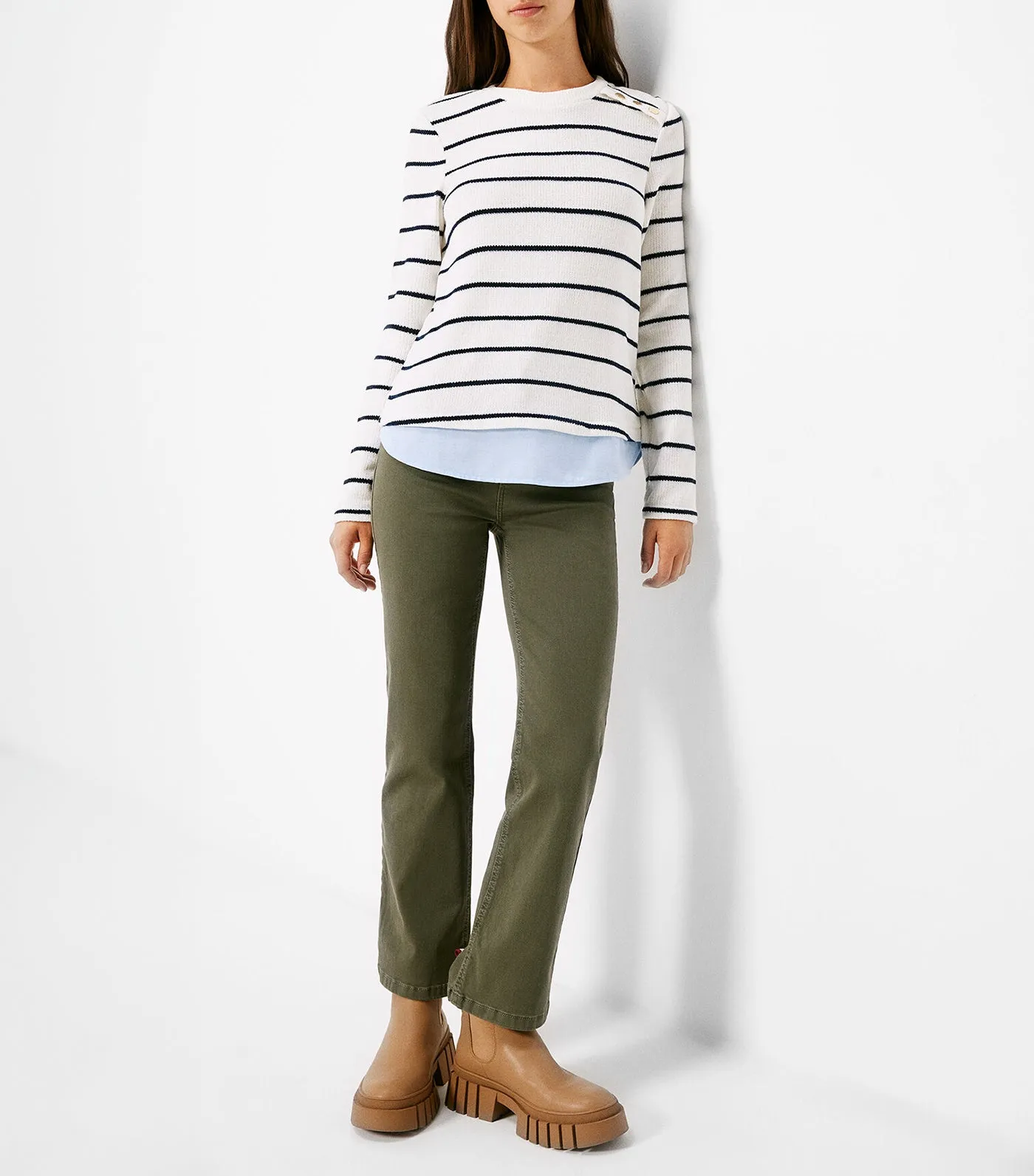 Kick Flare Jeans Sustainable Wash Khaki