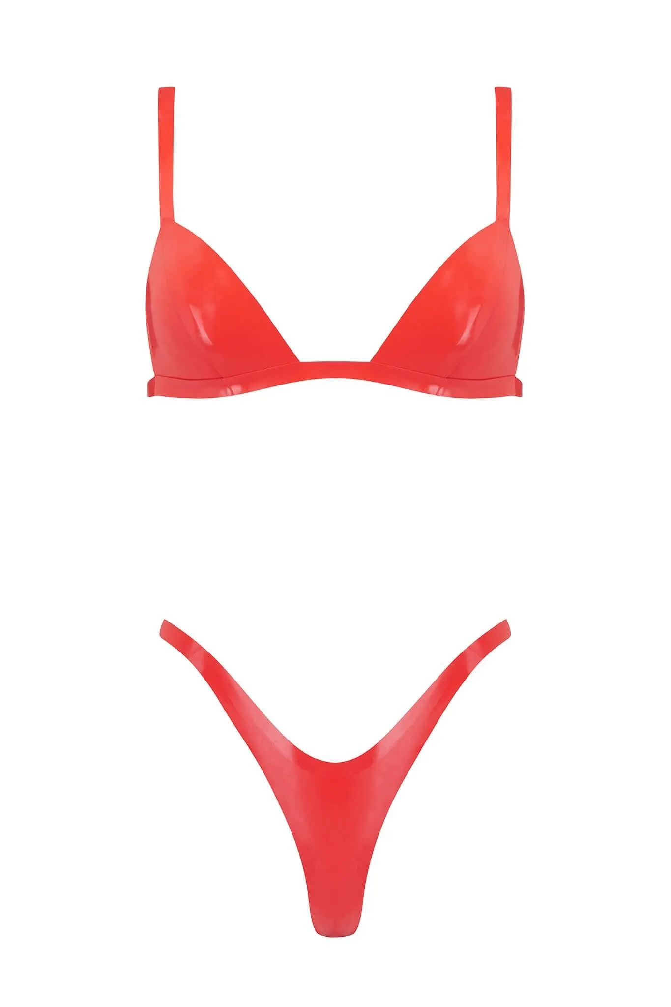 Latex Triangle Lingerie Set