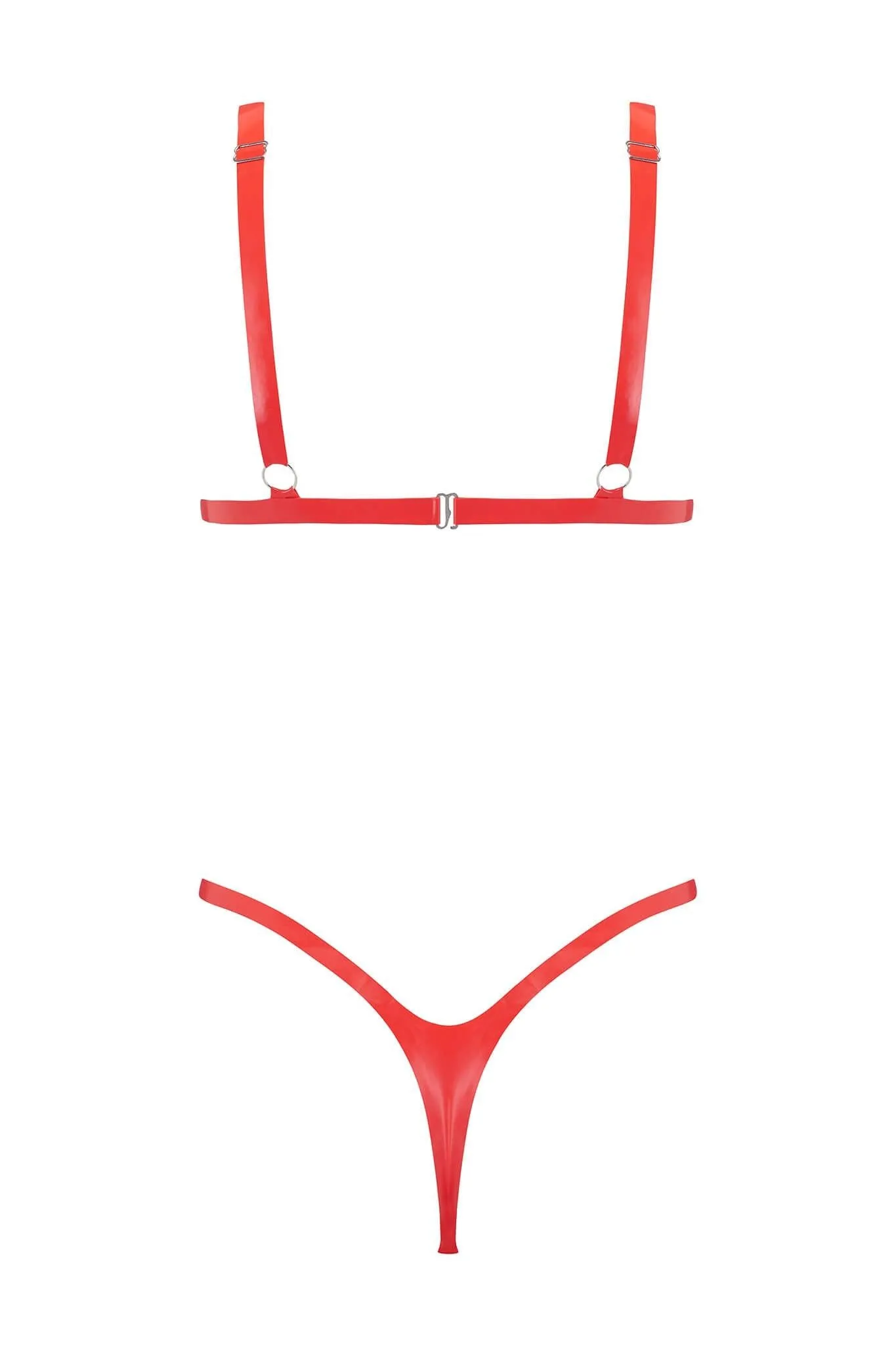 Latex Triangle Lingerie Set