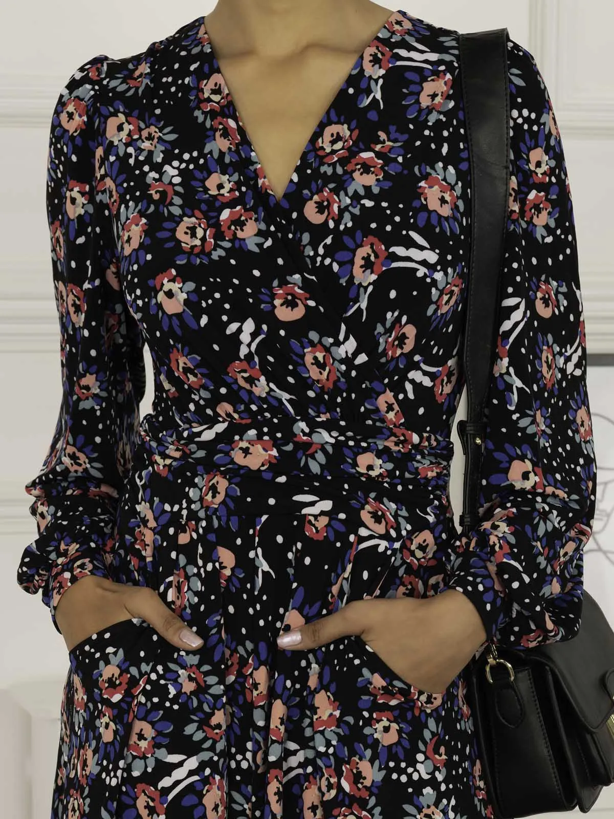 Libby Long Sleeve Midi Dress, Floral Multi